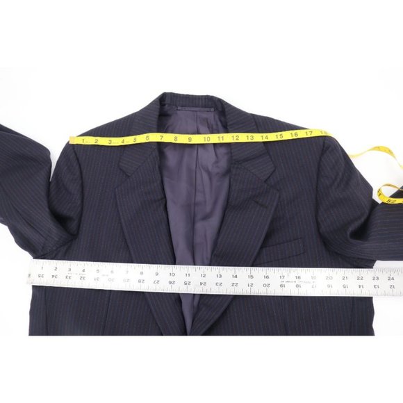 Hickey Freeman Sport Coat Navy Striped Men's 46-48 - Picture 9 of 15